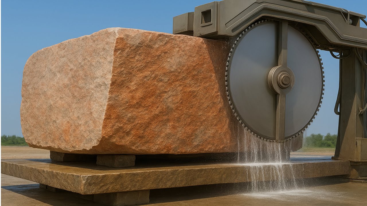 Amazing Marble Factory | Giant Stone Cutting into Perfect Slabs