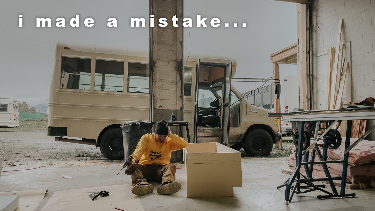 How To Cut Upholstery Foam And Mounting A Lagun Table - 30 Day Short Bus Build - SKOOLIE CONVERSION