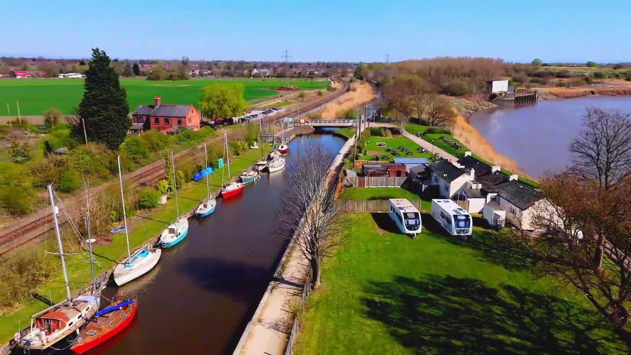 Aerial Views of St Helens Canal at Fiddlers Ferry