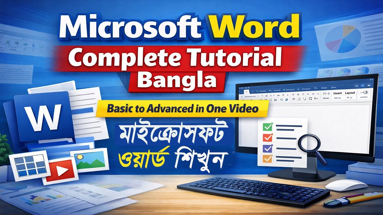 Microsoft Word Complete Tutorial Bangla  Basic to Advanced in One Video মাইক্রোসফট ওয়ার্ড শিখুন