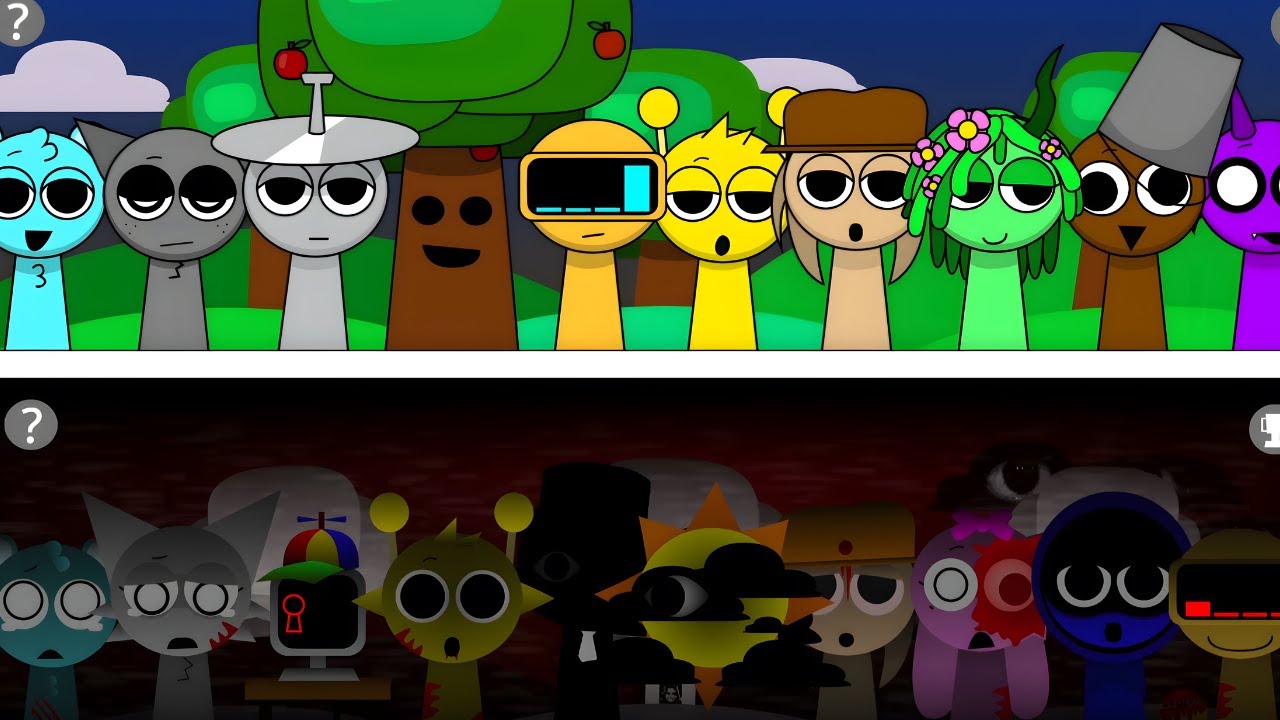 Sprunki Evening Full Update NORMAL vs HORROR