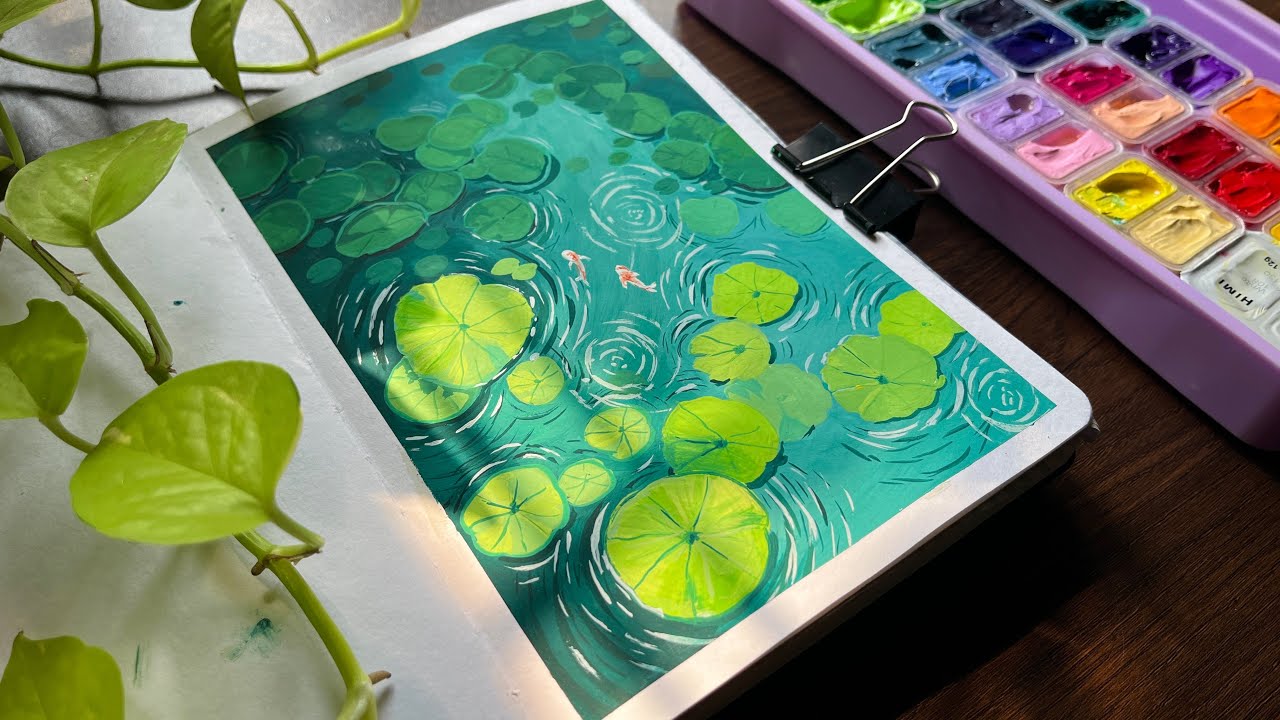 New gouache paints unboxing🌱ghibli style painting