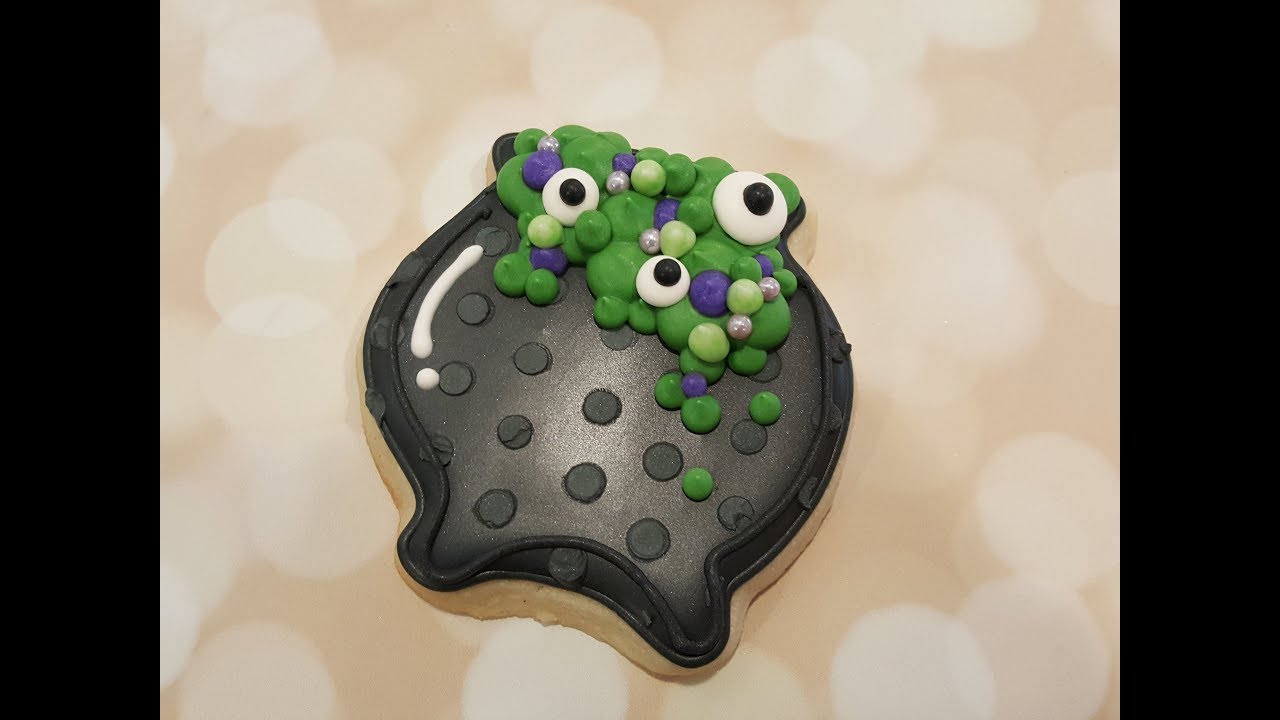 Bubbling Witches Cauldron Sugar Cookies on Kookievision by Sweethart Baking Experiment