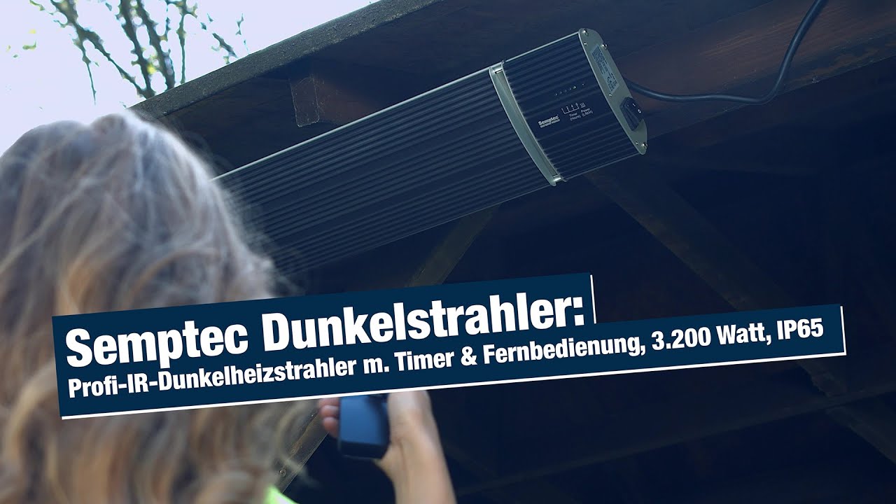 Semptec Dunkelstrahler: Profi-IR-Dunkelheizstrahler m. Timer & Fernbedienung, 3.200 Watt, IP65