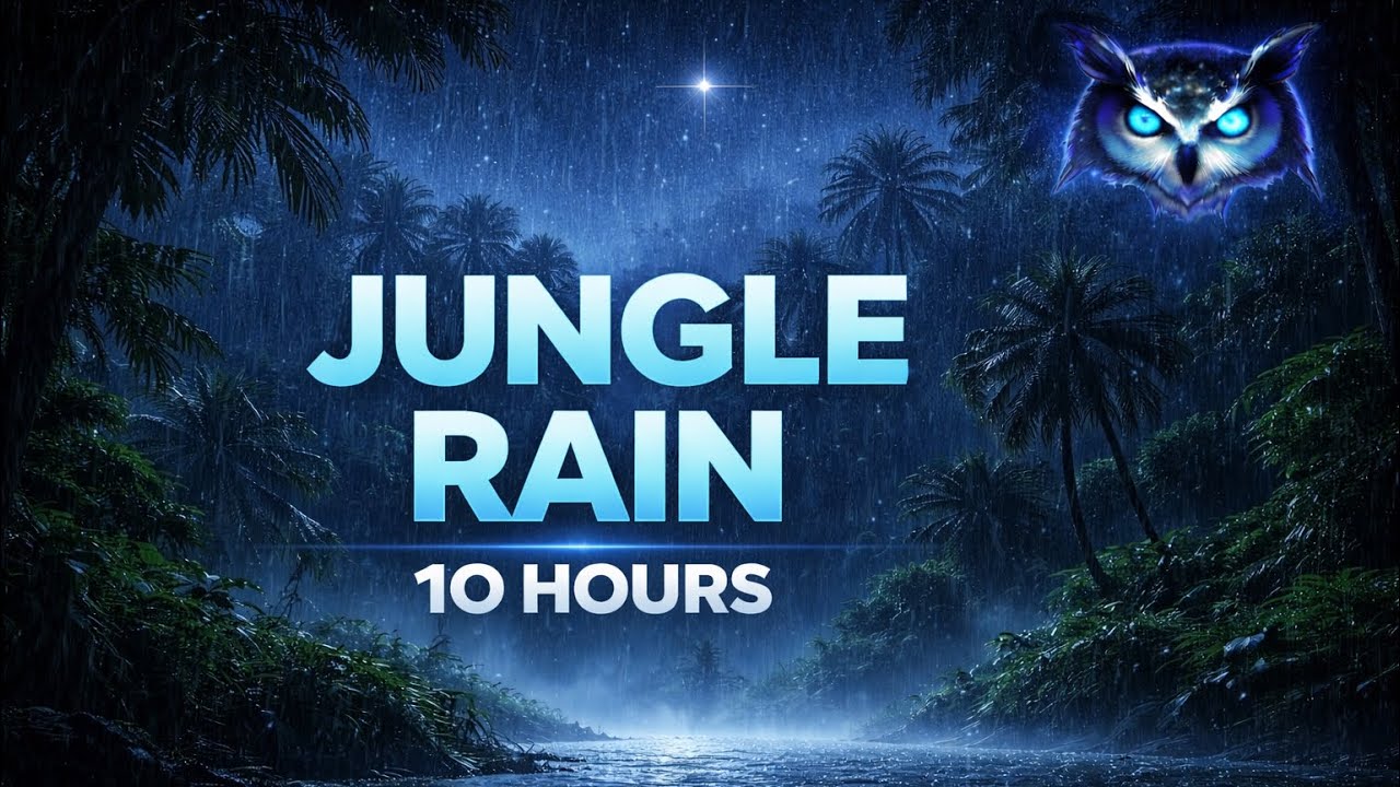 🌴 (10 HOUR) Jungle Rain | Deep Sleep, Anxiety Relief & Relaxation 🦉 