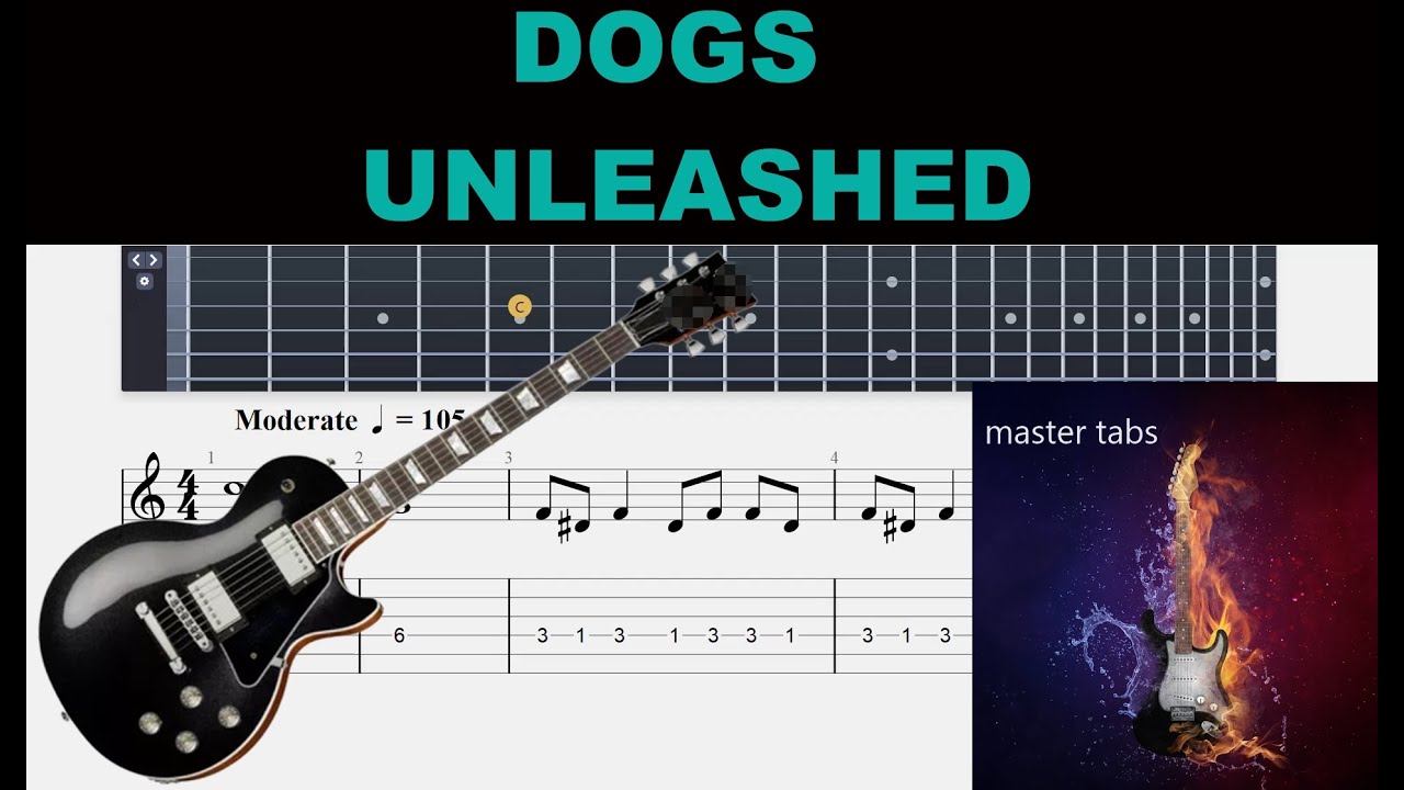 DOGS UNLEASHED |#tokiohotel#| Guitar Tab | #Mastertabs#BestFreeYoutubeMusic# #tutorialguitar #pop
