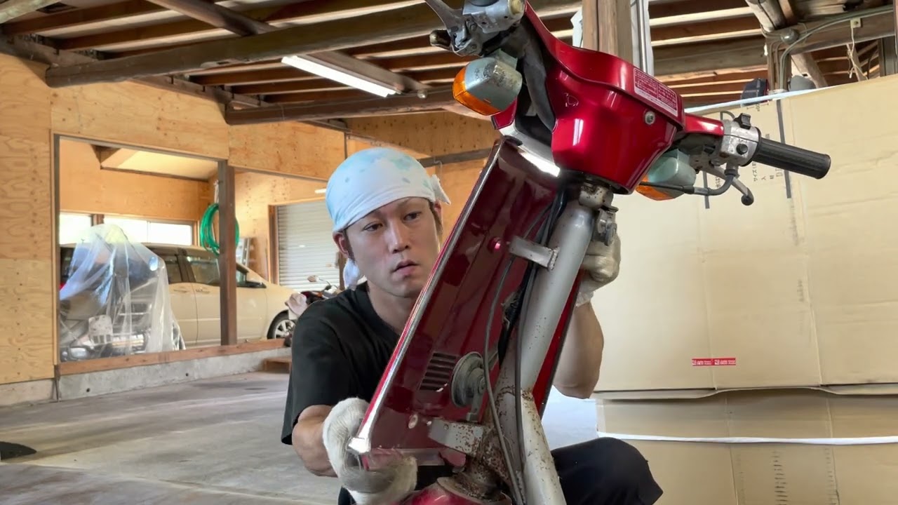 ホンダタクト ab07 レストア3 負圧コックを何とかしつ、バラしに入ります。 bike restore HONDA Tact 3