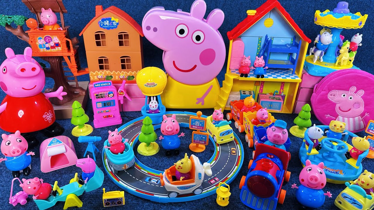10 Minutes Satisfying with Unboxing Peppa Pig Track Car Racing Playset ASMR | Review Toys