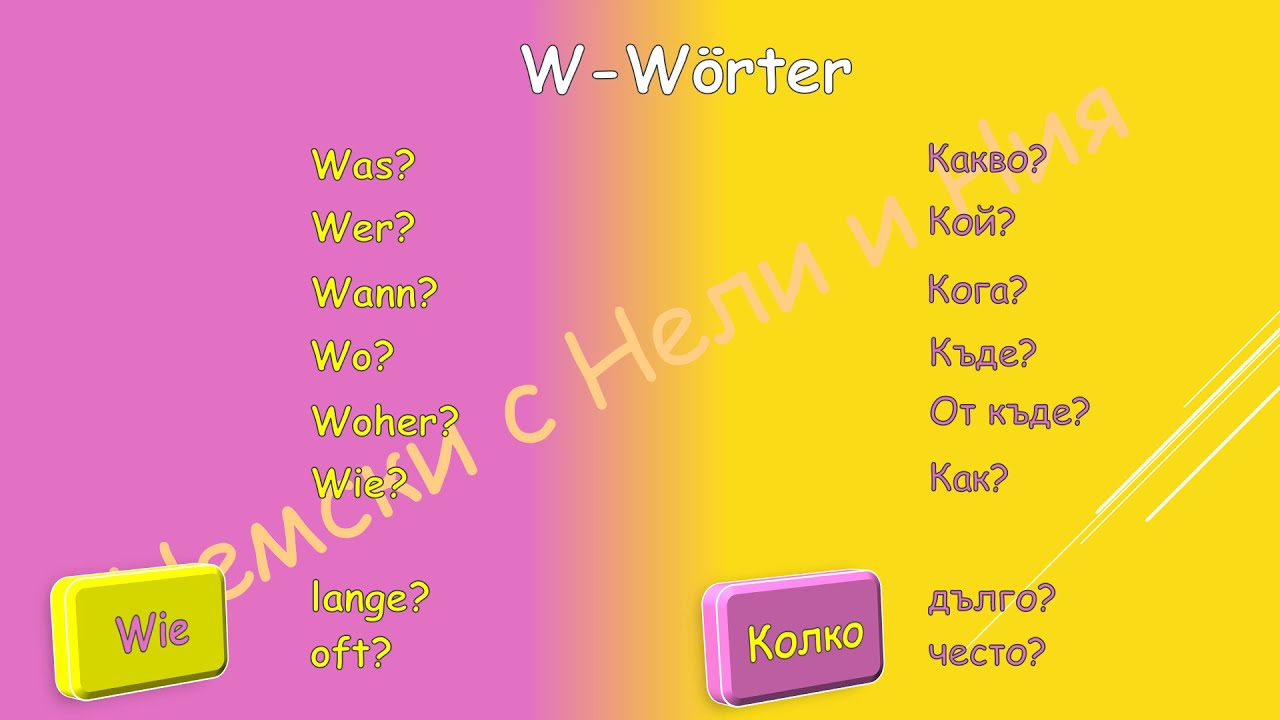 W -Fragen  Въпроси с въпросителна дума (А1)