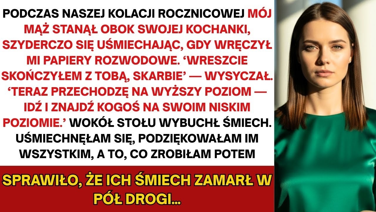 Na naszej luksusowej gali rocznicowej mąż wręczył mi papiery rozwodowe—potem zburzyłam jego imperium