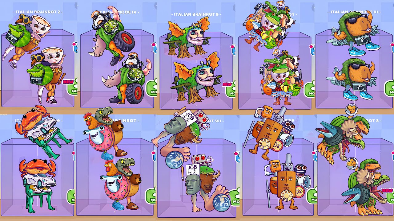 10 Brainrot Modes with 2 Bosses Each !!! Merge Fellas Epic Showcase
