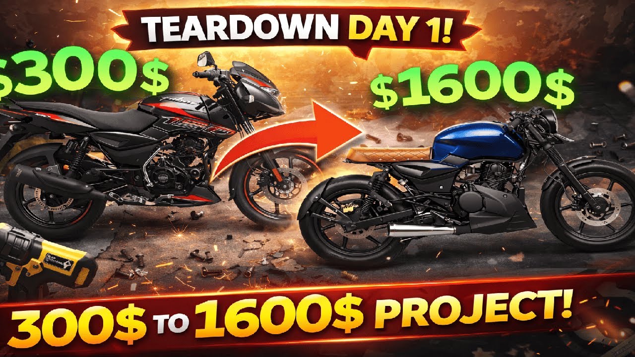 I Bought a $300 Bajaj Pulsar and Tore It Down (Cafe Racer Build – Day 1) (150cc to 1000cc series)