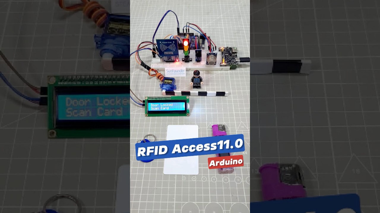 DIY Home Security System Using RFID and Smoke Sensor #arduino #automobile