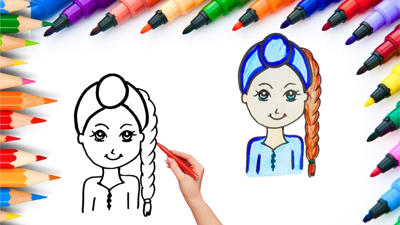 How To Draw cute Rumi Drawing, Painting & Coloring For Kids and Toddlers_🌈🎨
