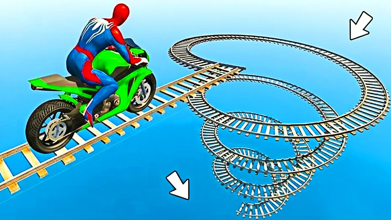 Spider Man Against Tung Tung Tung Sahur On Motorcycle In Rainbow Spiders Bridge Gta Multiverse