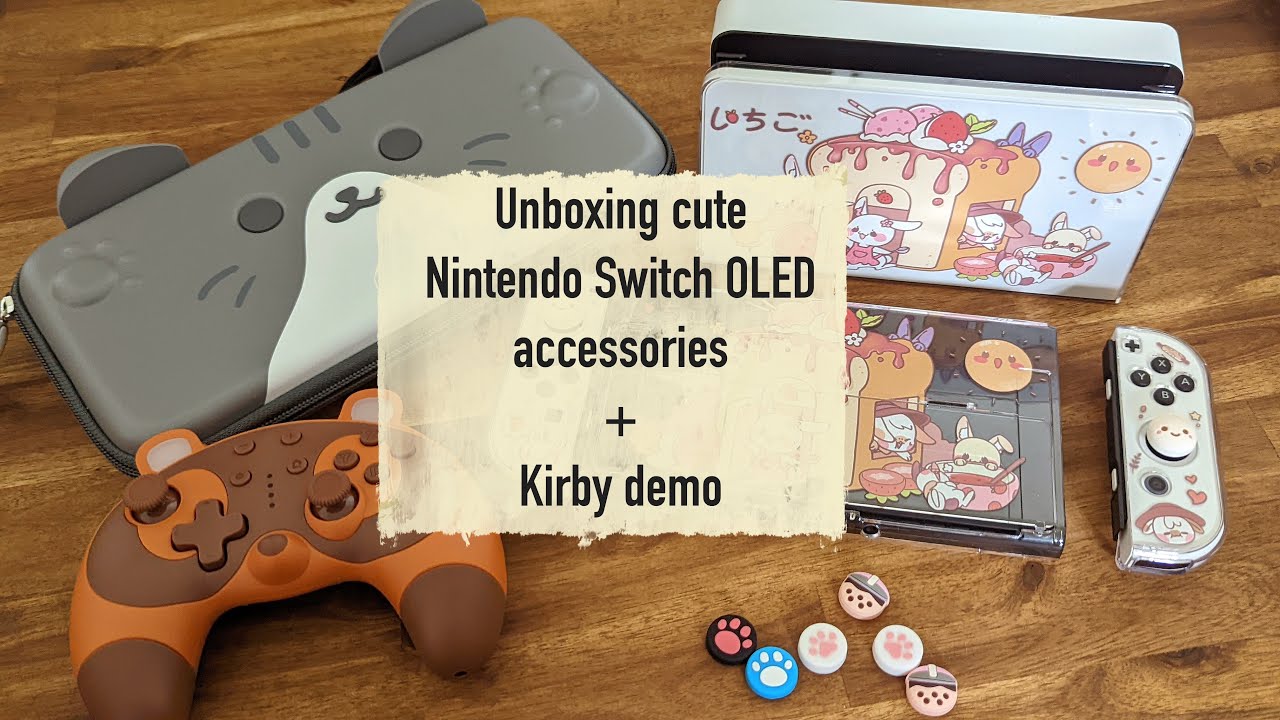 Cute and cozy Nintendo Switch OLED accessories (unboxing) + kirby demo
