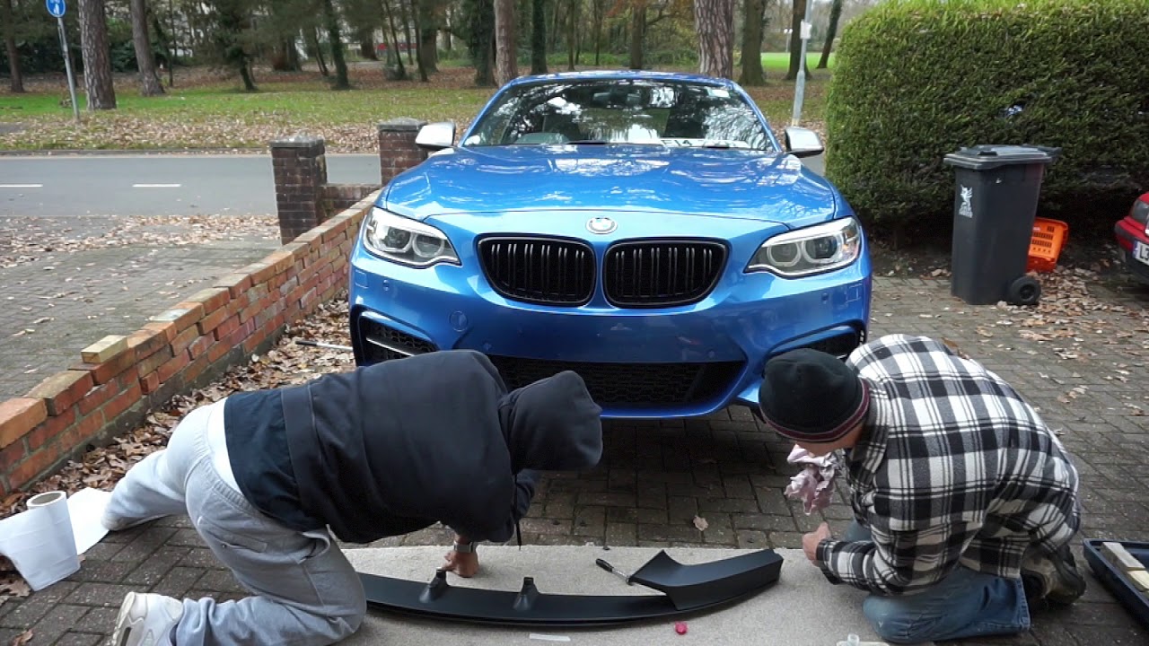 Установка карбонового спойлера и сплиттера M Performance на BMW M235i/M240i