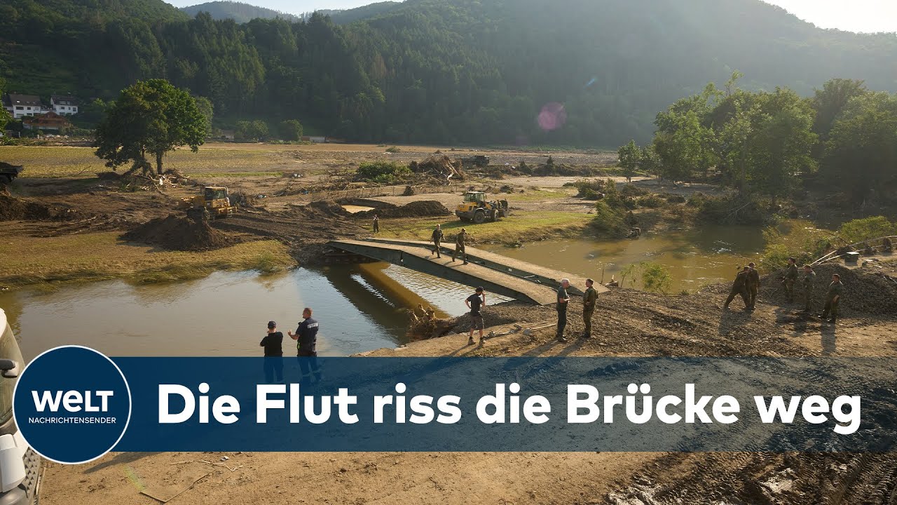 BRÜCKE IN INSUL: Abgeschnitten auf der anderen Seite des Flusses! Soldaten bauen Behelfsbrücke