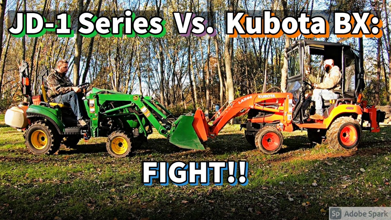 Kubota BX Vs. John Deere 1-Series -Relief Valve Pressure, Loader Lift Capacity + Push/Pull Contest!!