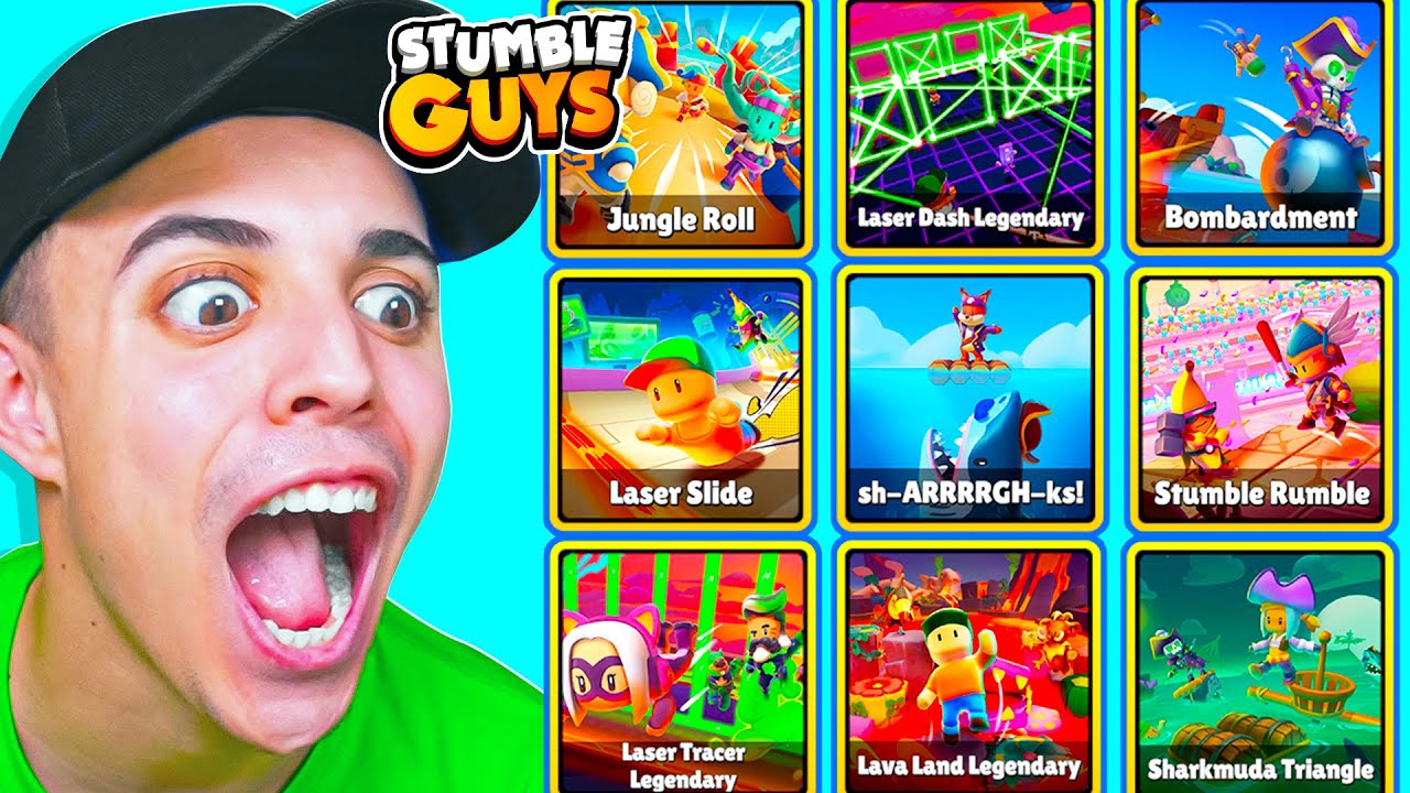 JUGUÉ TODOS los MAPAS de STUMBLE GUYS en 1 HORA! (117 MAPAS)