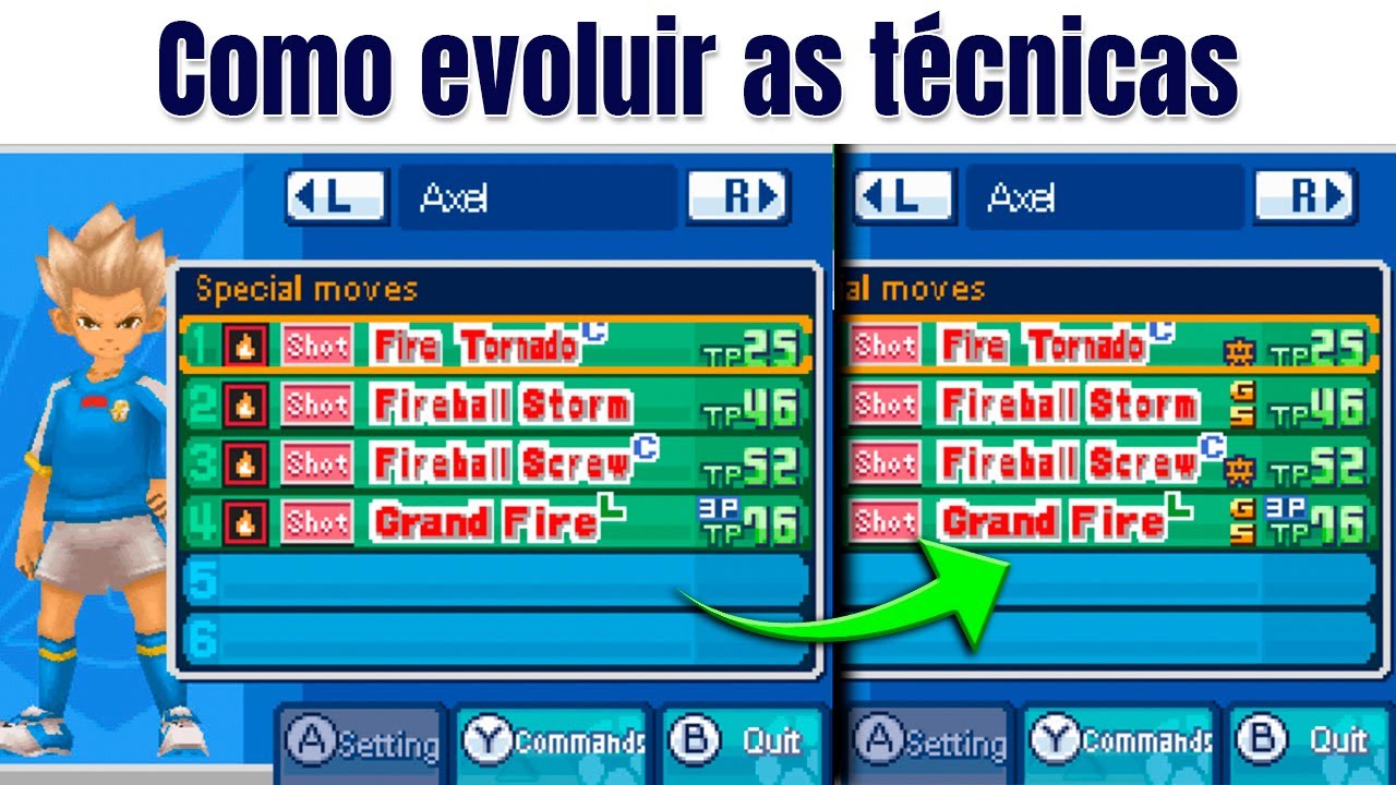 COMO EVOLUIR AS T&Eacute;CNICAS (CHEAT) - Inazuma Eleven 3 The Ogre