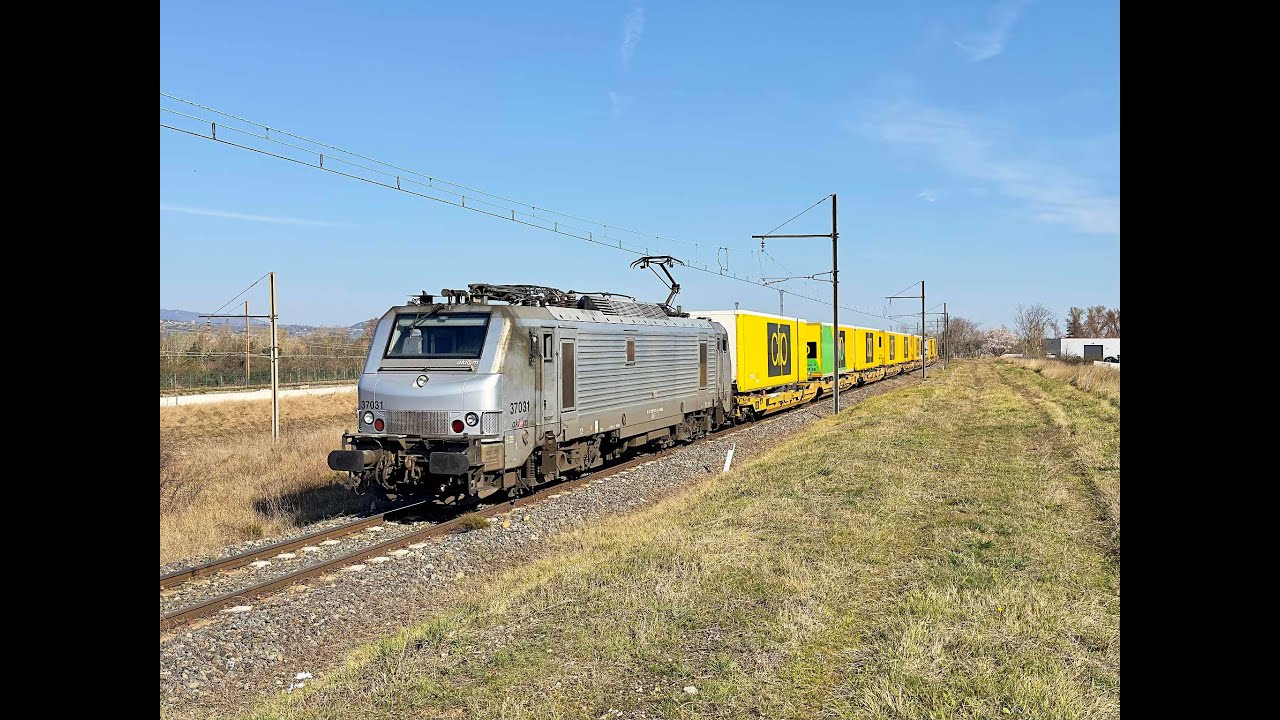 BB 37031 Captrain Akiem train Clip 43141 Gevrey Perpignan rive gauche du rhône