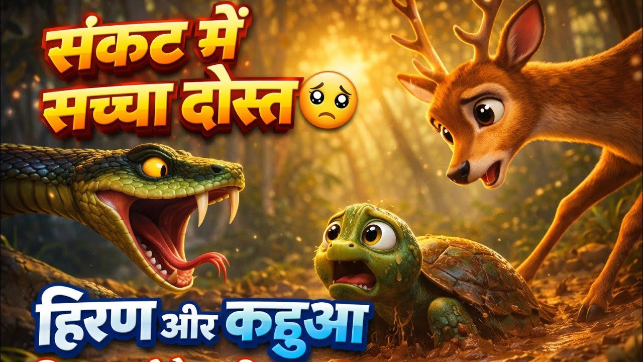 संकट में सच्चा दोस्त – हिरण और कछुआ की दिल छू लेने वाली कहानी