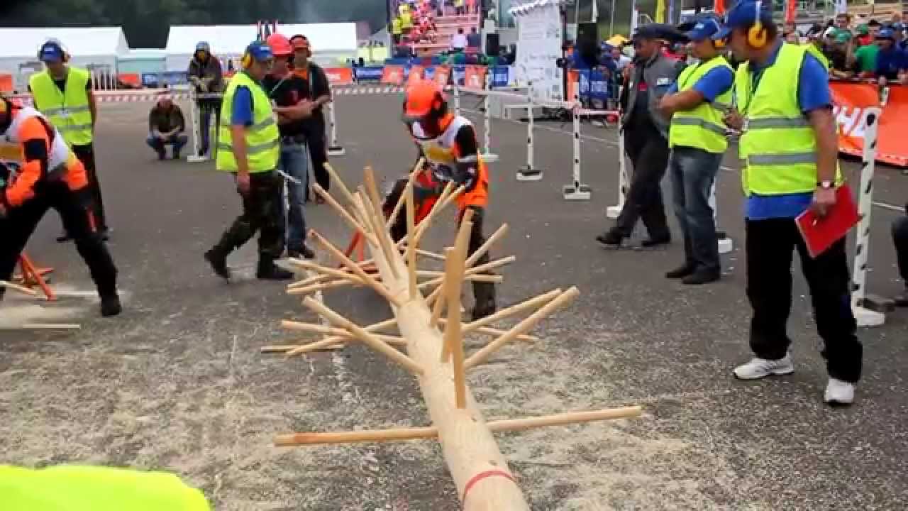Sramatura  con motosega Husqvarna  - Campionato Mondiale dei Boscaioli