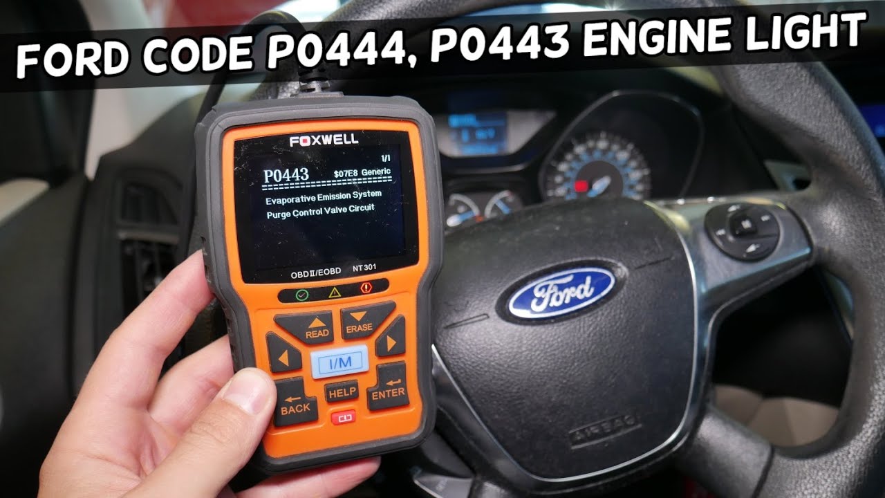 FORD CODE P0443 P0444 EVAPORATIVE EMISSION SYSTEM PURGE CONTROL VALVE. ENGINE LIGHT ON