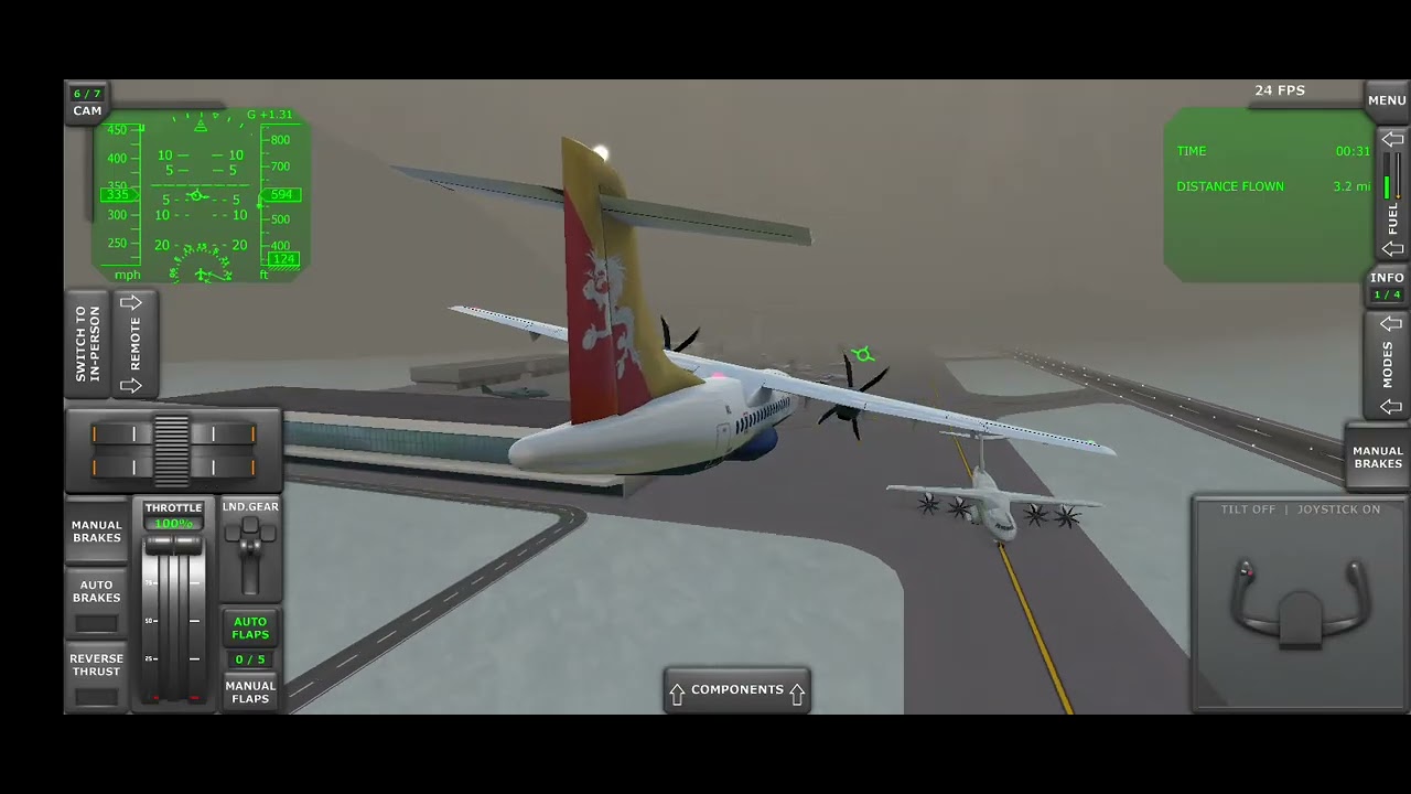 Jugando turboprop Flight simulator 