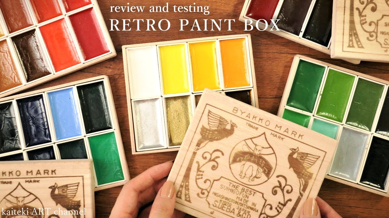 レトロでかわいい顔彩BOXレビュー🦊Testing the Retro Paint Box
