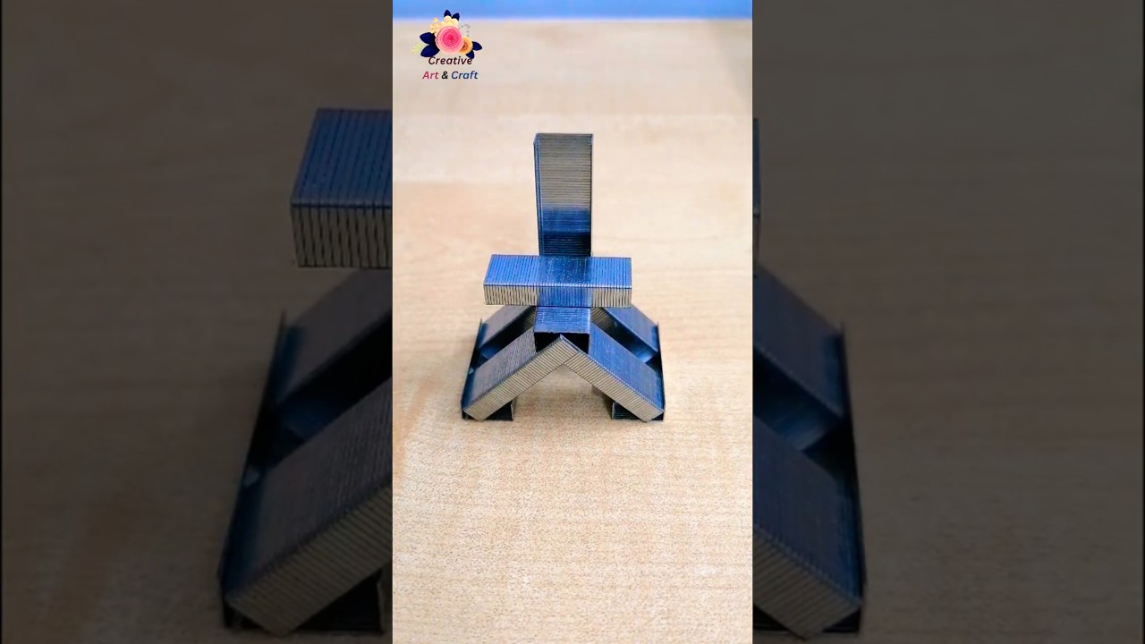#how to make a stapler #stapler pin idea #staples pin project #craft with stapler pins #trending