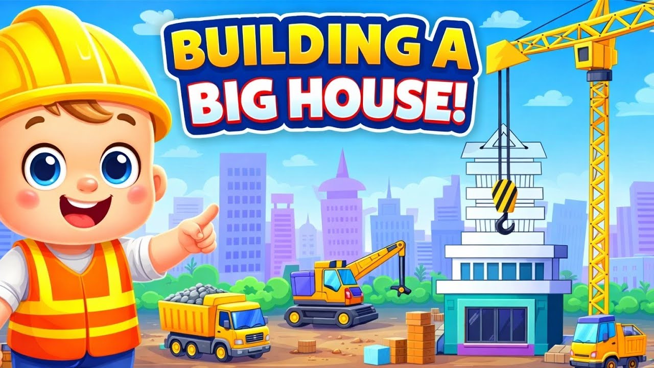 Building a Big House with Crane | Fun Kids Construction Game