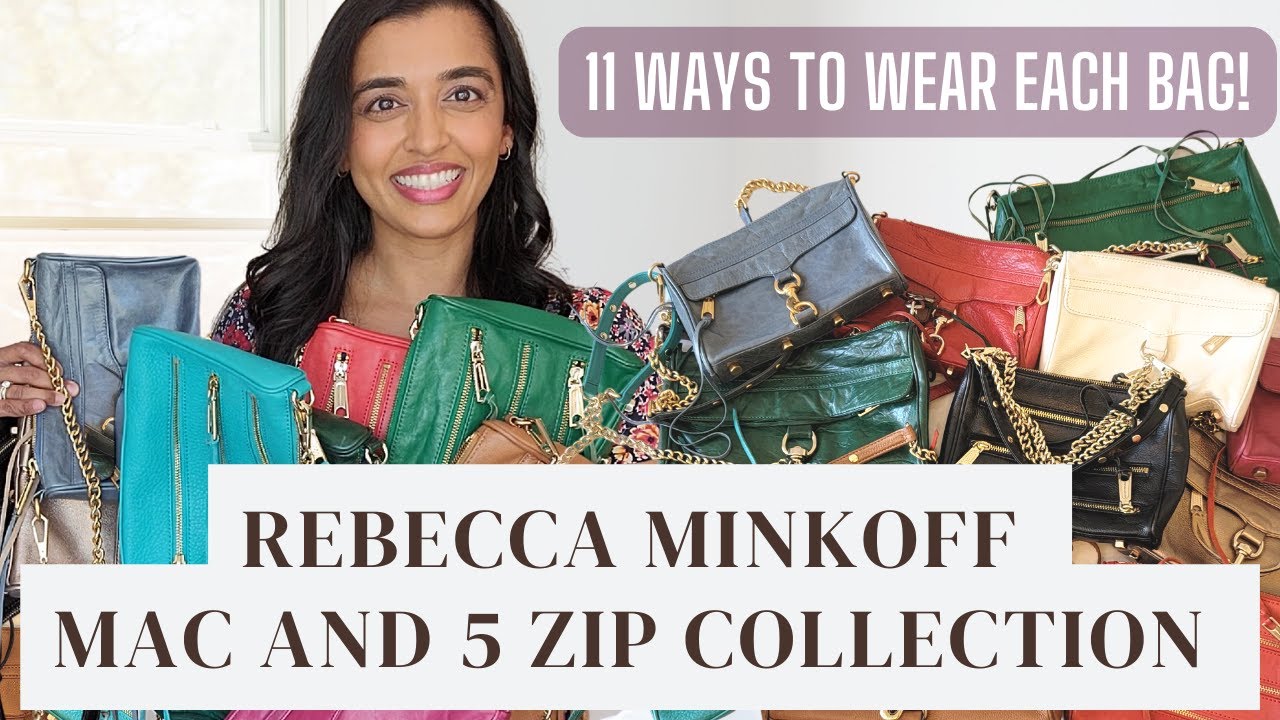 HUGE REBECCA MINKOFF COLLECTION - MINI MAC & 5 ZIP BAGS *TRY-ON plus 11 ways to adjust the strap*