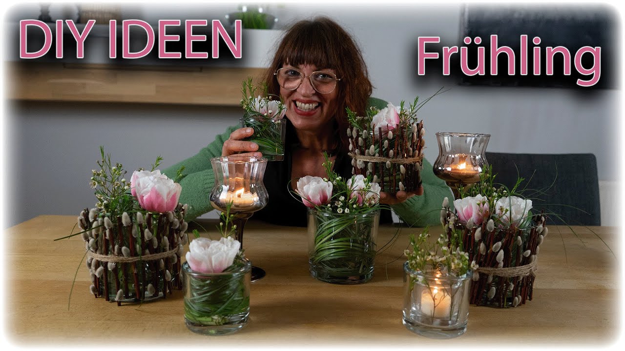 NATÜRLICHE DIY IDEEN - EINFACH eine SCHNELLE  DEKO zaubern - mit TULPEN und ZWEIGEN