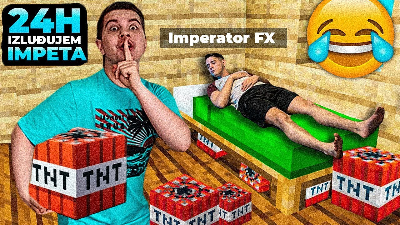 IZLUĐUJEM IMPETA 24H U MINECRAFTU😂 *poludio je* (SMIJEH DO SUZA) w/ @ImperatorFX
