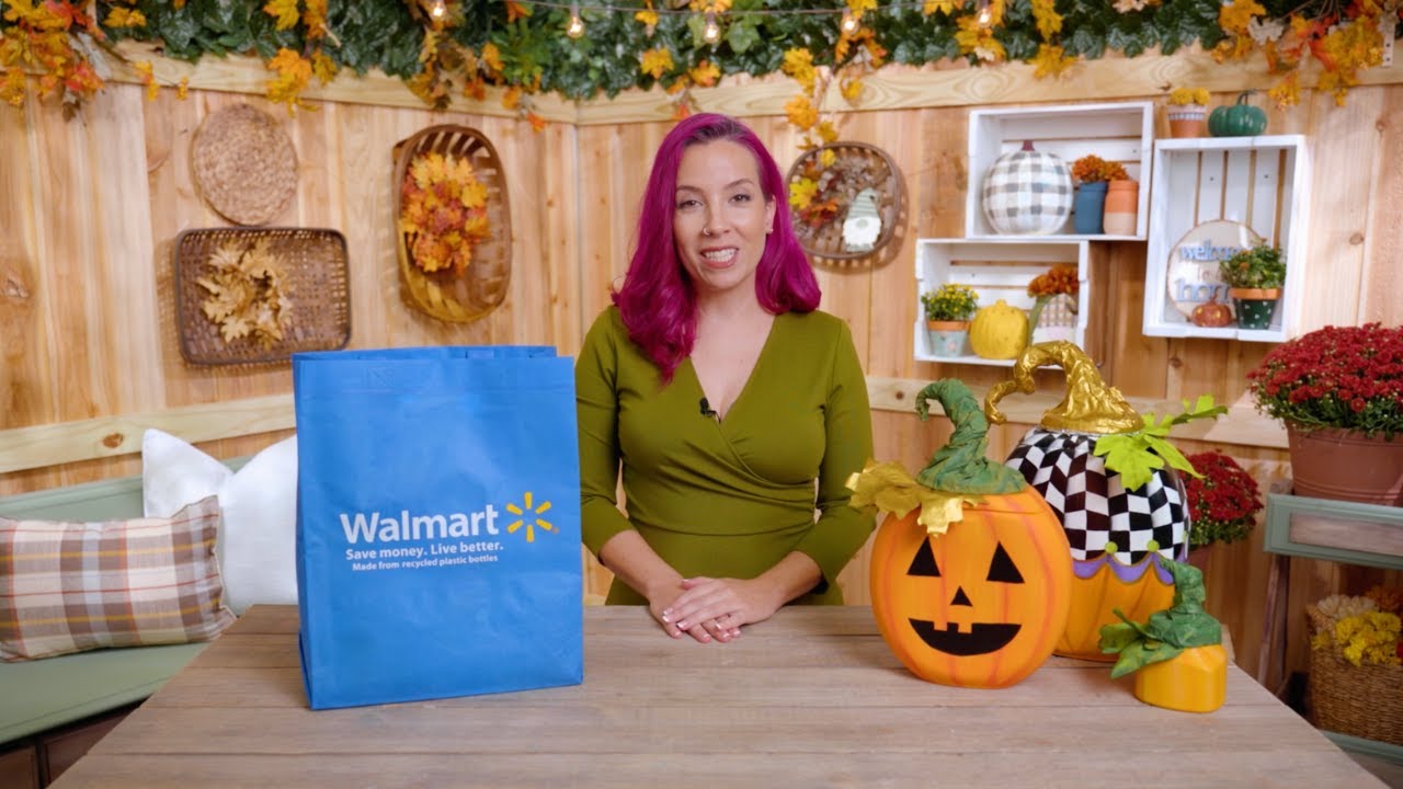 Upcycled Laundry Containers into Pumpkins - Make it Cozy with Walmart