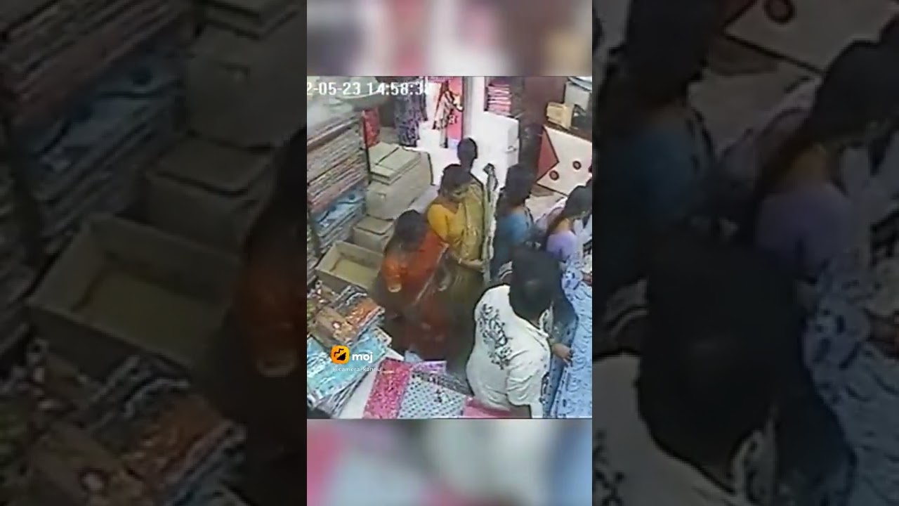 lady stealing saree shop #thief #real