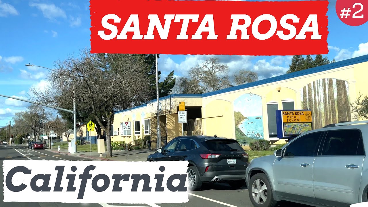 Santa Rosa California, Driving Touring Video, Around Santa Rosa Middle School Area