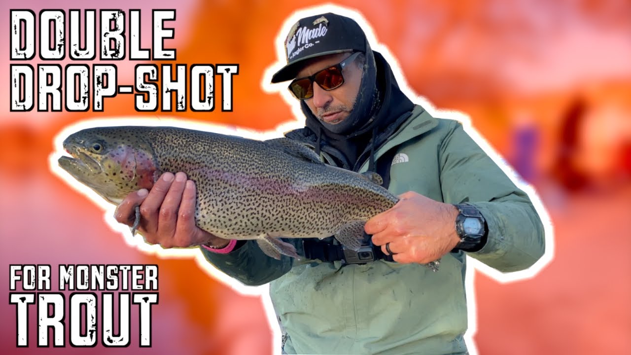 How To Double Drop Shot for MONSTER Trout! Tutorial and Trout Fishing Action!