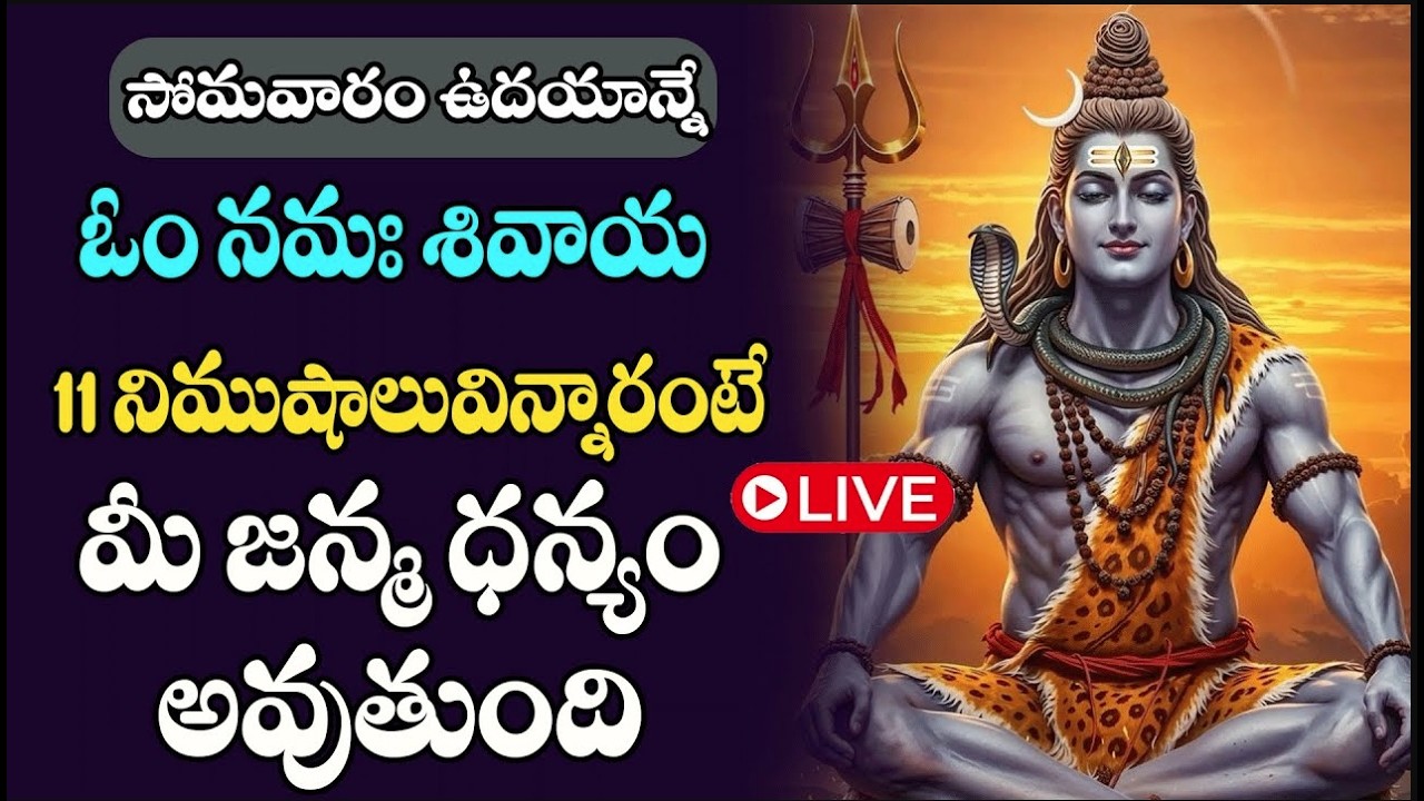 LIVE : సోమవారం ఓం నమః శివాయ ఉదయాన్నే విన్నారంటే చాలు అష్ట దరిద్రాలు తొలిగి కోటీశ్వరులు అవుతారు