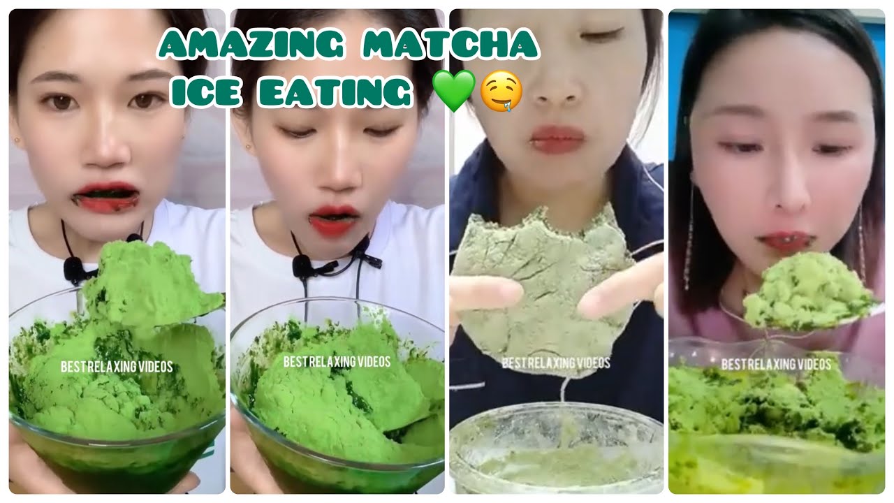 [ASMR] HEAVY MATCHA ICE EATING & AMAZING MATCHA PASTE 💚& ICE MUKBANG 🍵 MATCHA OÍCHE ITHE & MUKBANG