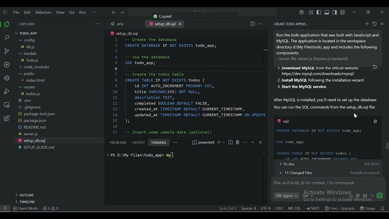 Qoder AI IDE ile Todo_App yapımı