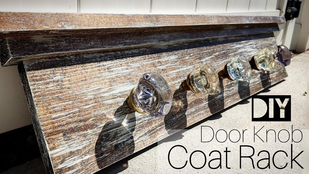 DIY Coat Rack from Old Door Knobs | Simple Wood Shelf with Vintage Hardware