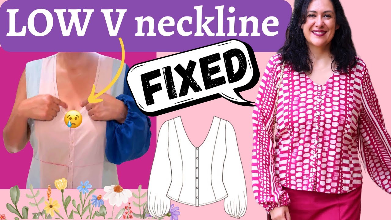 WONDERFUL design BUT the V neckline is TOO LOW. Fixing this & more! Sage (Seamwork)