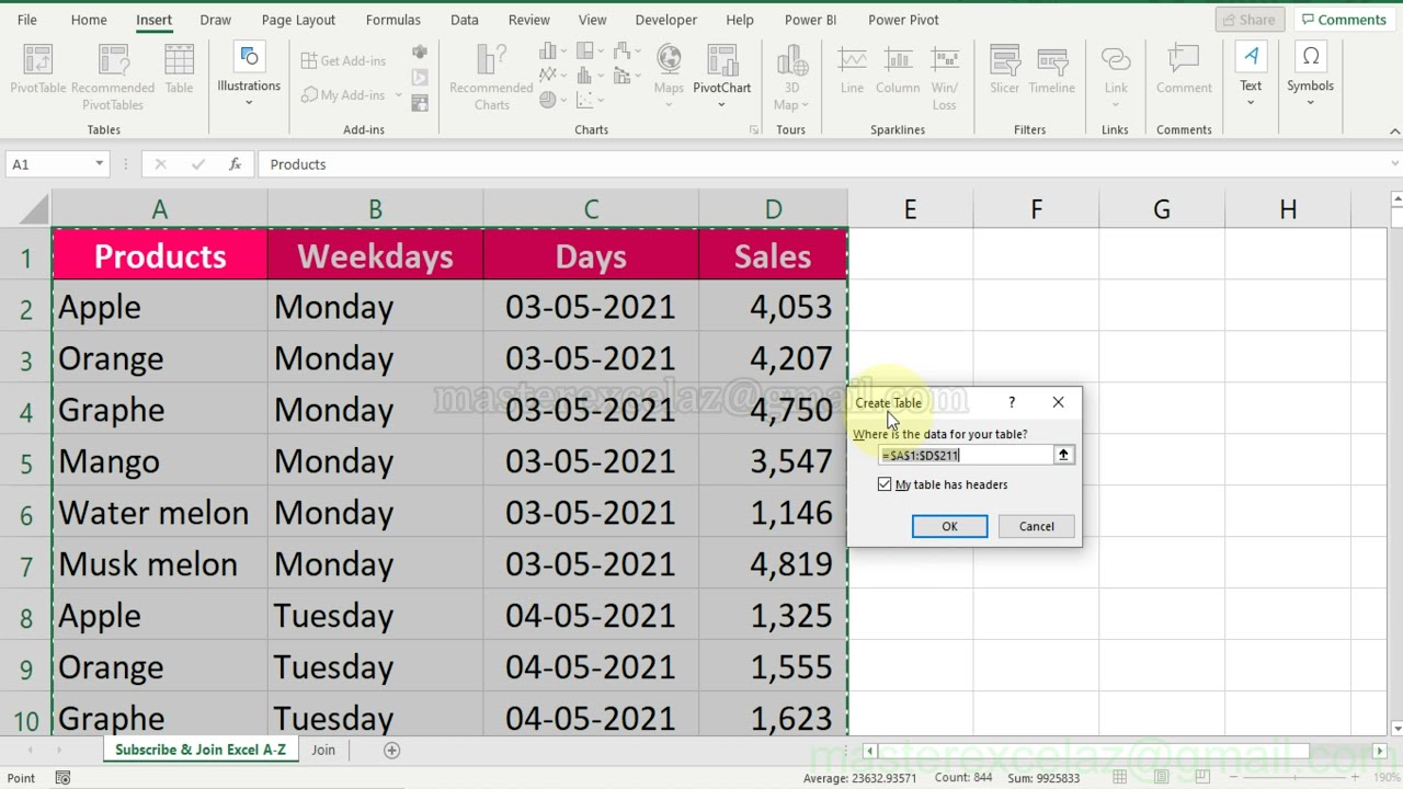 How to create dynamic pivot table in excel