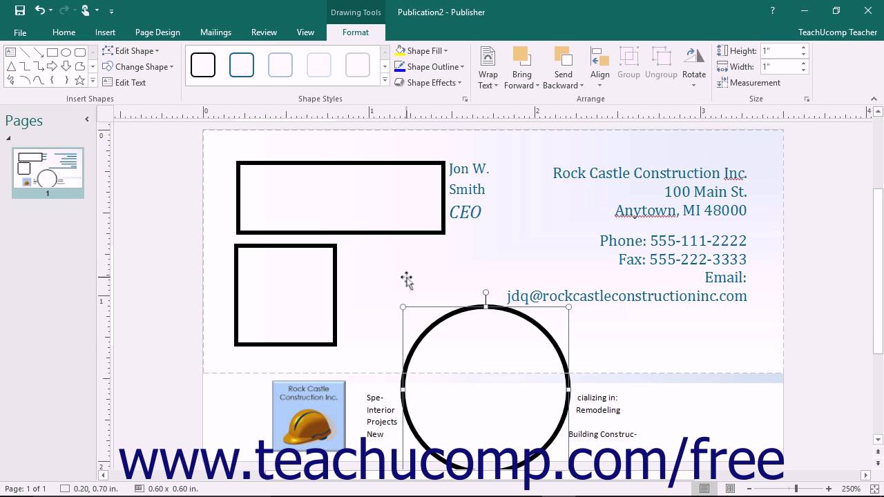 Publisher 2016 Tutorial Inserting Shapes Microsoft Training