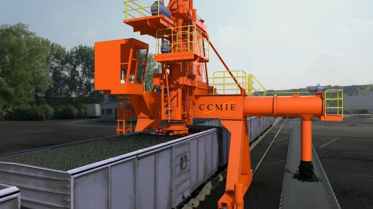 railcar wagon unloading system for coal, cement, bulk materials