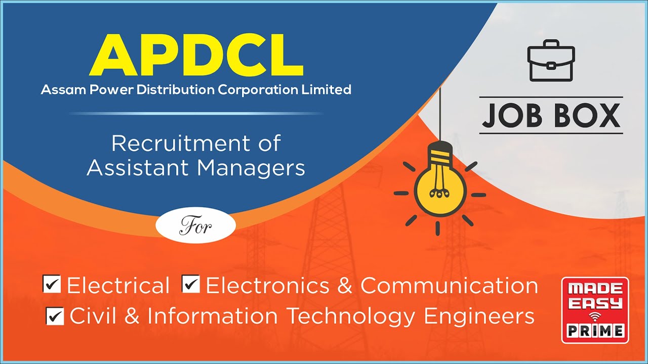 Assam Power Distribution Company Ltd. | Recruitment of Assistant Managers 2020-21| MADE EASY JOB BOX