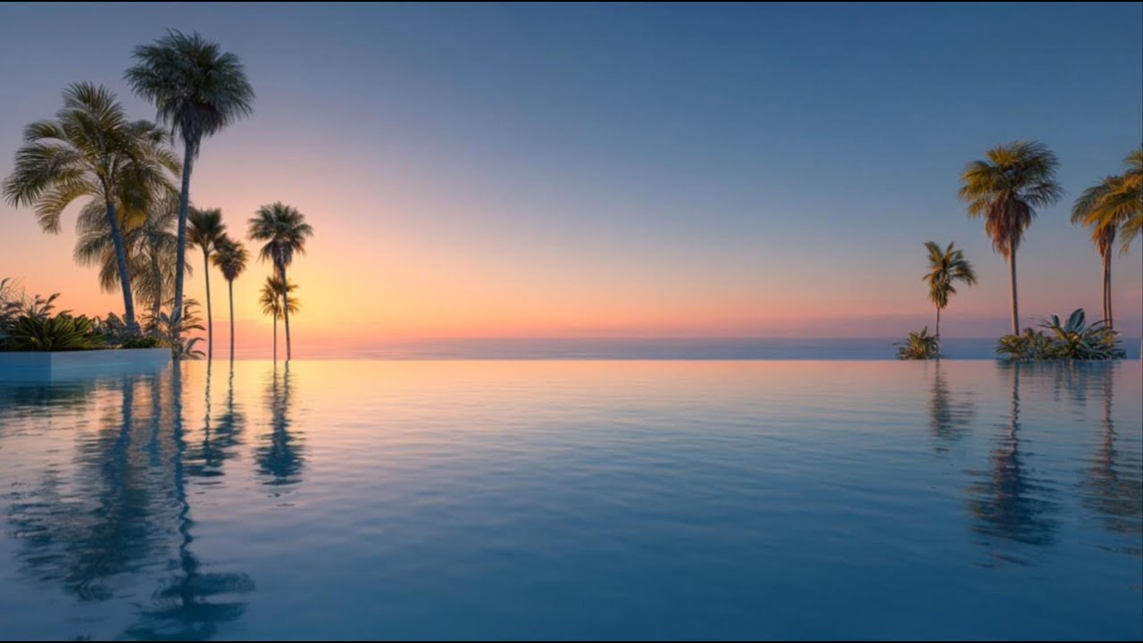 Luxury Sunset Lounge — Elegant Poolside Ambience | Relaxing Background Music (1.5 Hours)